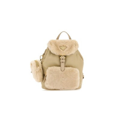 PRADA RE-NYLON SHEARLING BACKPACK 1BZ074 (25*20.5*11.5cm)